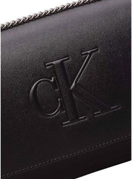 Borsa Calvin Klein Jeans Camera Deboss nera per donna