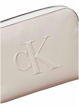 Borsa Calvin Klein Jeans Camera scolpita bianca per donna