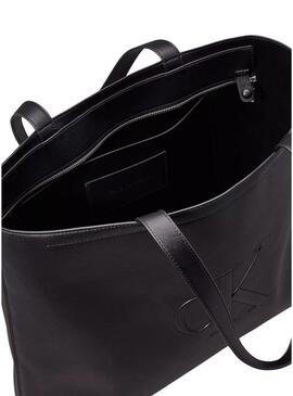 Borsa Calvin Klein Jeans Sculpted tote nera per donna