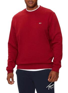 Felpa rossa Tommy Jeans basic per uomo.