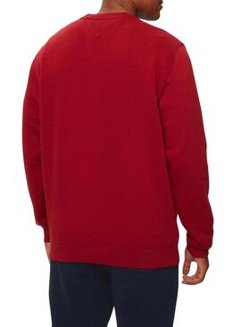 Felpa rossa Tommy Jeans basic per uomo.