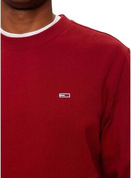 Felpa rossa Tommy Jeans basic per uomo.