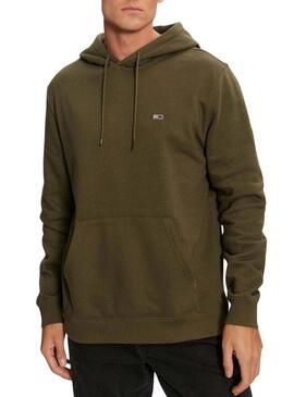 Felpa Tommy Jeans Hoodie verde per uomo