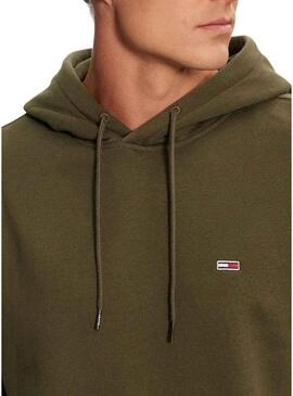 Felpa Tommy Jeans Hoodie verde per uomo