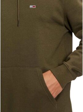 Felpa Tommy Jeans Hoodie verde per uomo