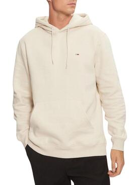 Felpa Tommy Jeans Hoodie beige per uomo