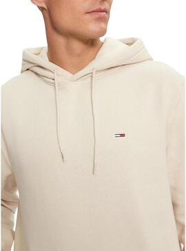 Felpa Tommy Jeans Hoodie beige per uomo