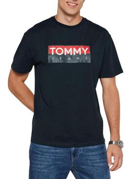 Maglietta Tommy Jeans Entry blu scuro per uomo