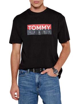 Maglietta Tommy Jeans Entry nera per uomo