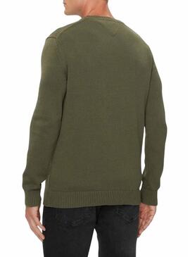 Maglia Tommy Jeans a collo a V verde per uomo