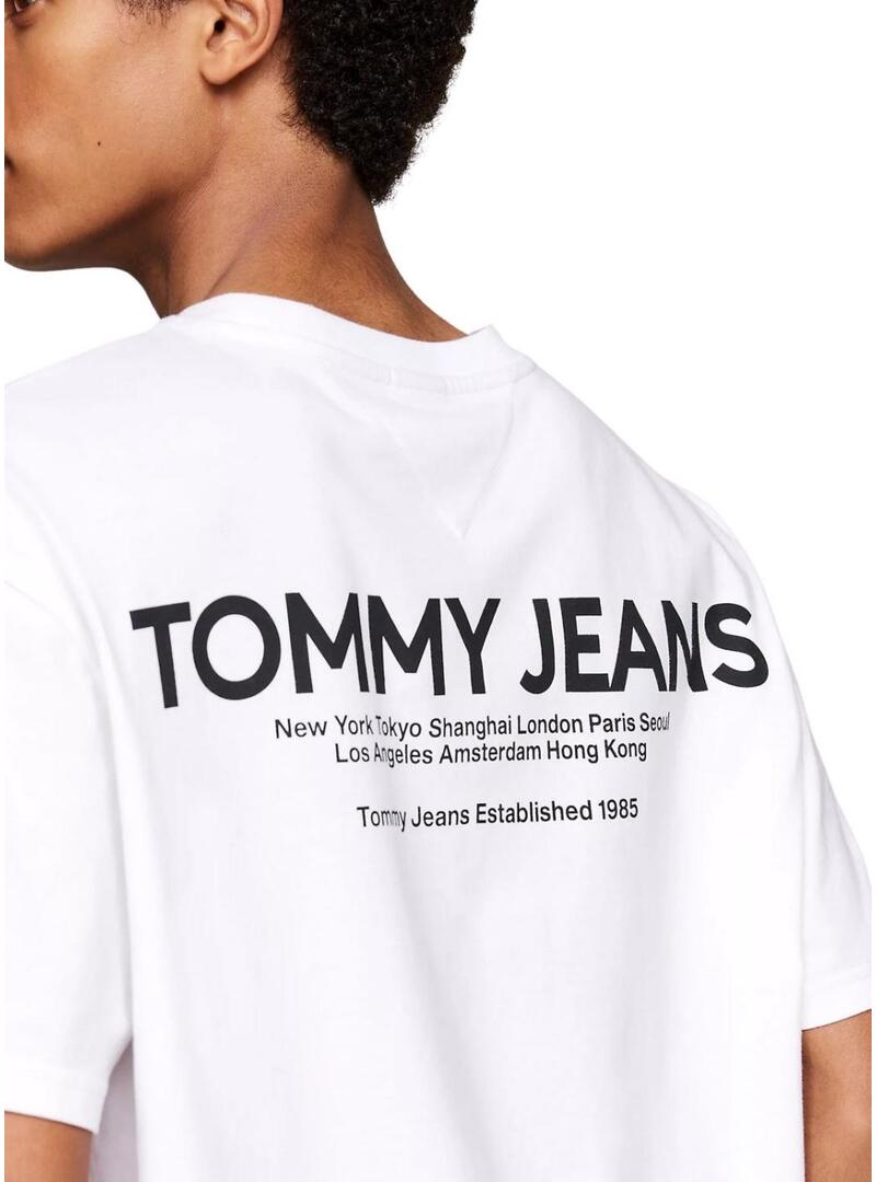 Maglietta Tommy Jeans Linear bianca per uomo