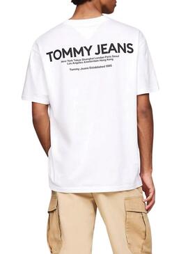 Maglietta Tommy Jeans Linear bianca per uomo