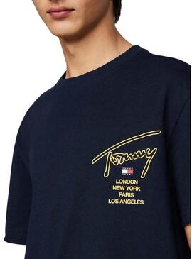 Maglietta Tommy Jeans City blu scuro per uomo