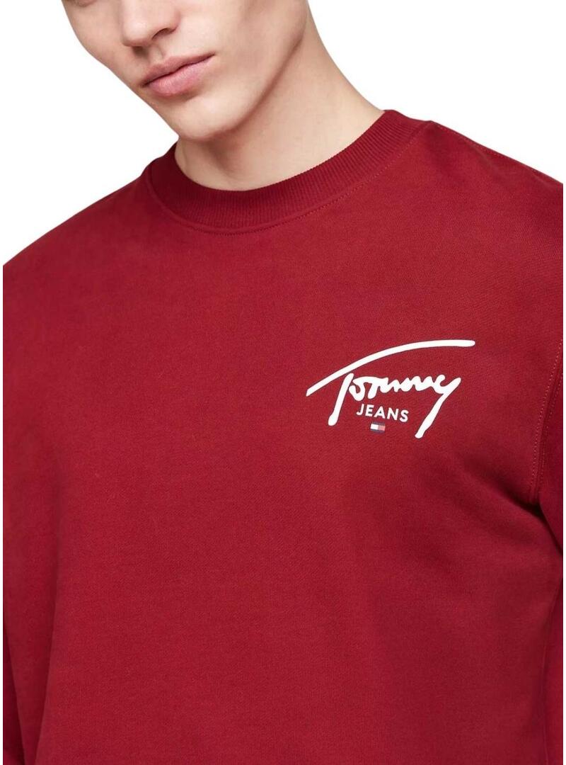 Felpa Tommy Jeans Entry rossa per uomo