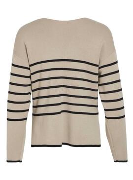 Maglione Vila Viostria a righe beige per donna