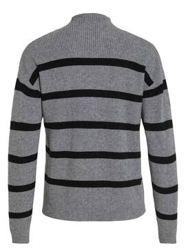 Maglione Vila Viril a righe grigio e nero per donna