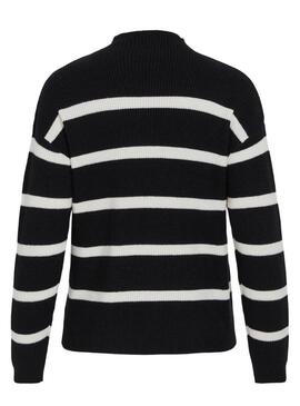 Maglione Vila Viril a righe grigio e nero per donna