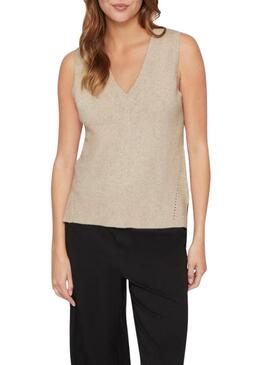 Gilet Vila Viril Knit color cammello per donna