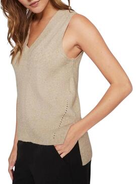 Gilet Vila Viril Knit color cammello per donna