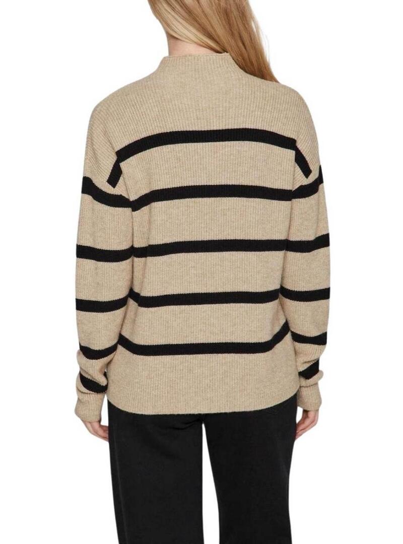 Maglione Vila Ril beige e nero per donna