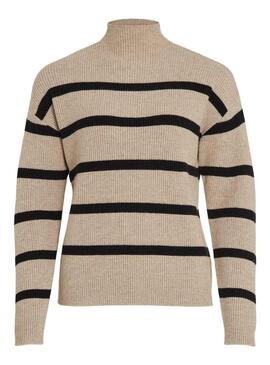 Maglione Vila Ril beige e nero per donna