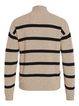 Maglione Vila Ril beige e nero per donna