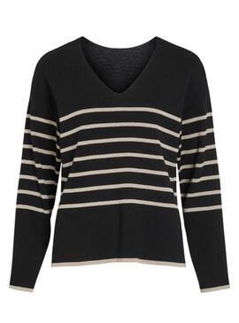 Maglione Vila Viostria a righe nero per donna 