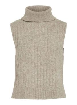 Gilet Vila Vibeluna beige per donna