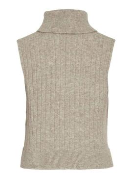 Gilet Vila Vibeluna beige per donna