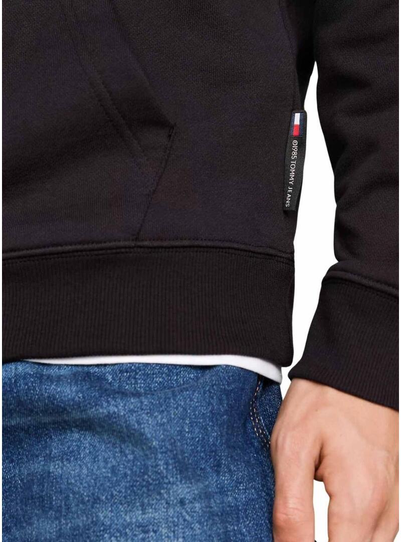 Felpa Tommy Jeans Spray nera per uomo