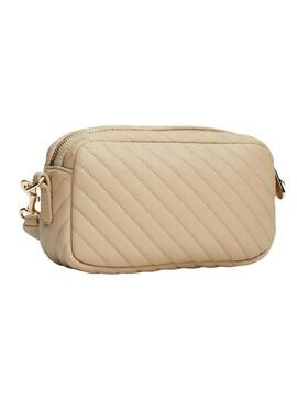 Borsa Tommy Hilfiger Quilted Camera beige per donna