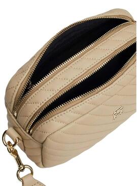 Borsa Tommy Hilfiger Quilted Camera beige per donna