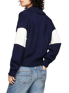 Maglione Tommy Jeans Rugby blu scuro per donna