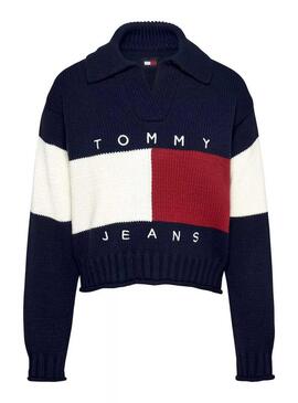 Maglione Tommy Jeans Rugby blu scuro per donna