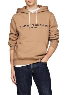 Felpa Tommy Hilfiger Hoody color tostato per uomo