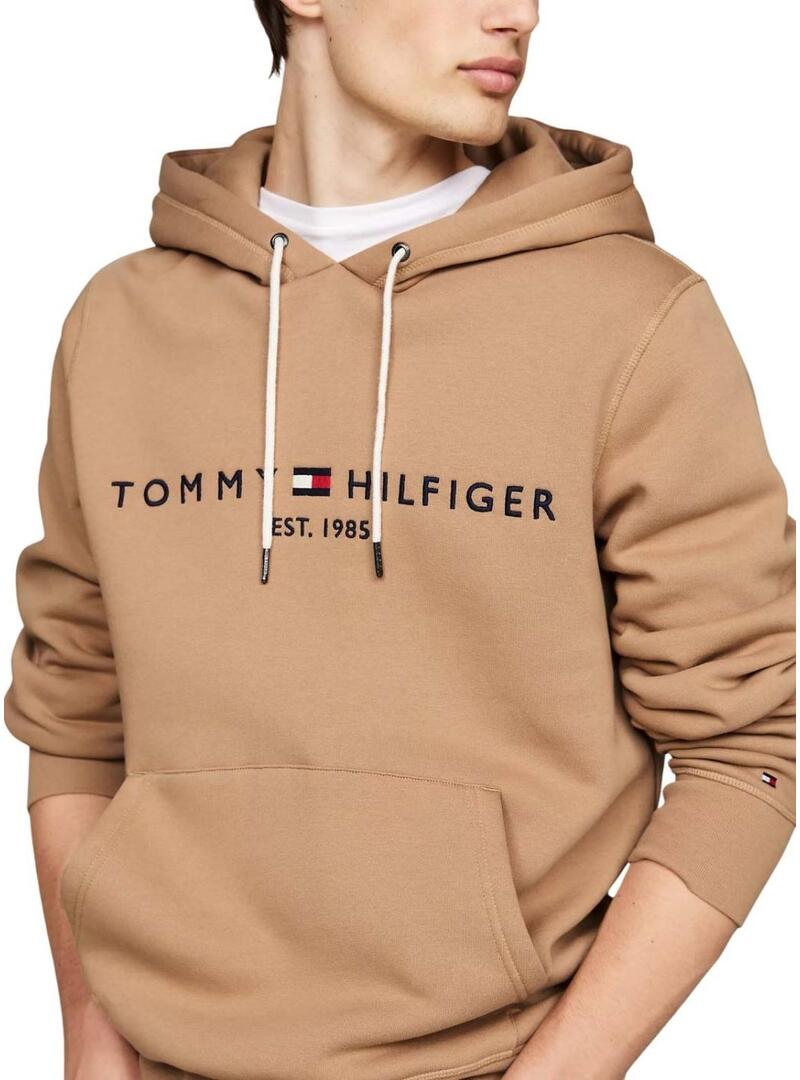 Felpa Tommy Hilfiger Hoody color tostato per uomo