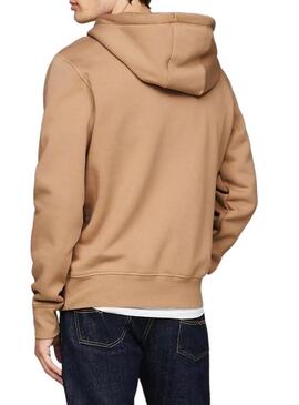 Felpa Tommy Hilfiger Hoody color tostato per uomo