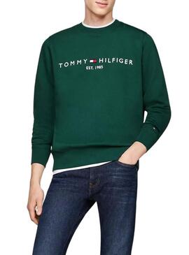 Felpa Tommy Hilfiger Basic verde per uomo