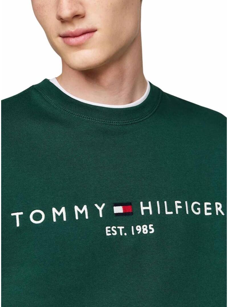 Felpa Tommy Hilfiger Basic verde per uomo