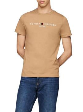 "T-shirt Tommy Hilfiger basic beige per uomo