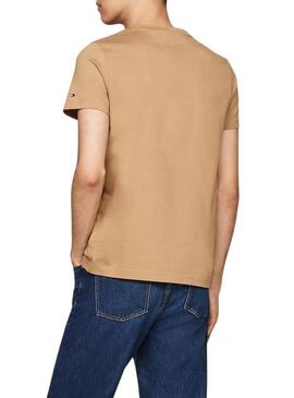 "T-shirt Tommy Hilfiger basic beige per uomo