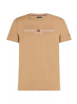 "T-shirt Tommy Hilfiger basic beige per uomo