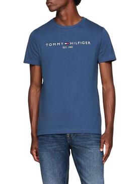 Maglietta Tommy Hilfiger basic blu per uomo