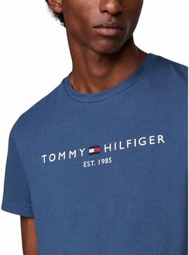 Maglietta Tommy Hilfiger basic blu per uomo