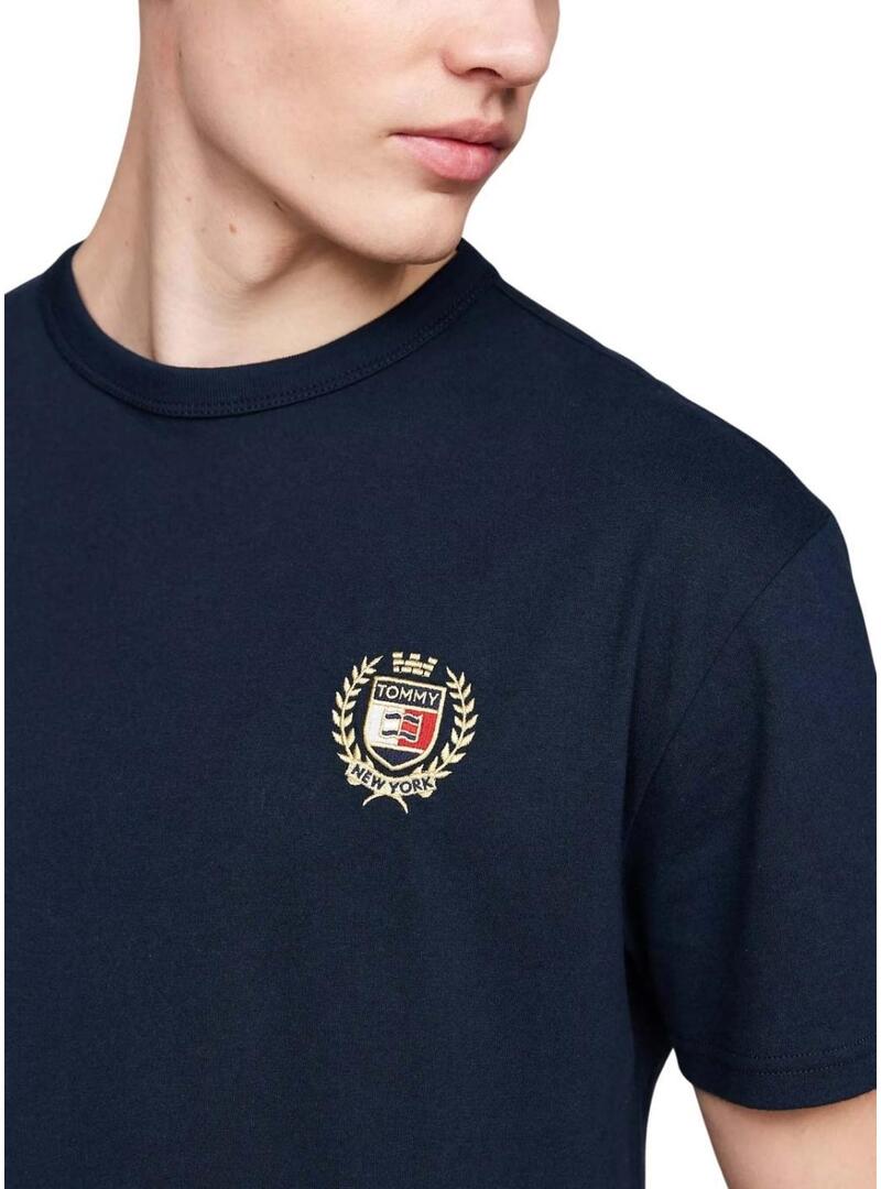 Maglietta Tommy Hilfiger Crest Flag blu per uomo