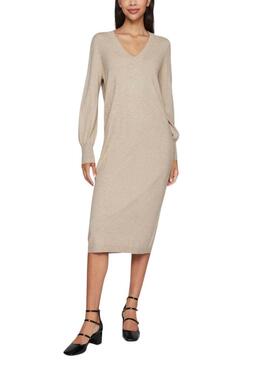 Abito Vila Vicomfy beige per donna