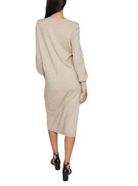 Abito Vila Vicomfy beige per donna