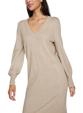 Abito Vila Vicomfy beige per donna