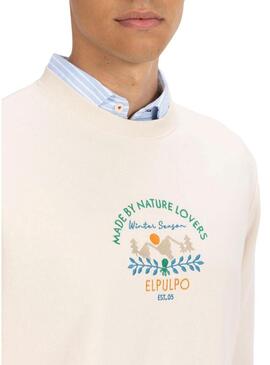 Felpa El Pulpo Nature Lovers beige per uomo