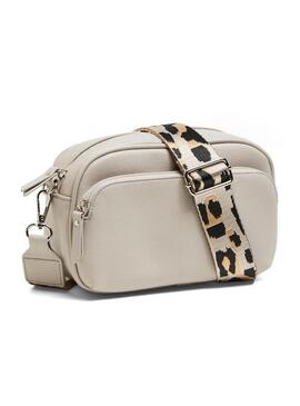 Borsa Pieces Raven beige per donna